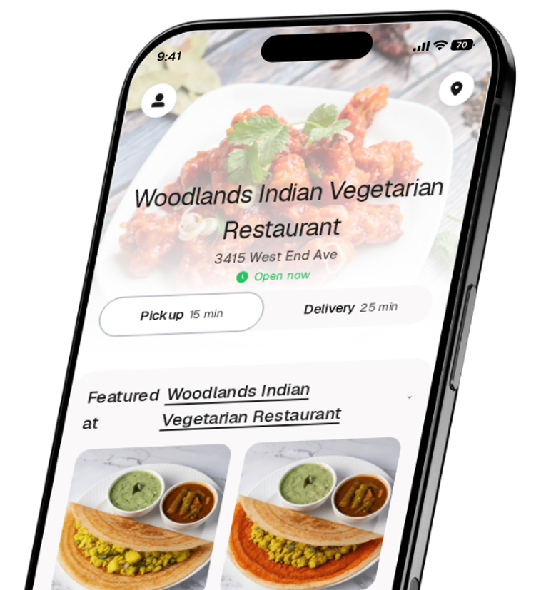 Woodlands Indian Vegetarian Restaurant app preview