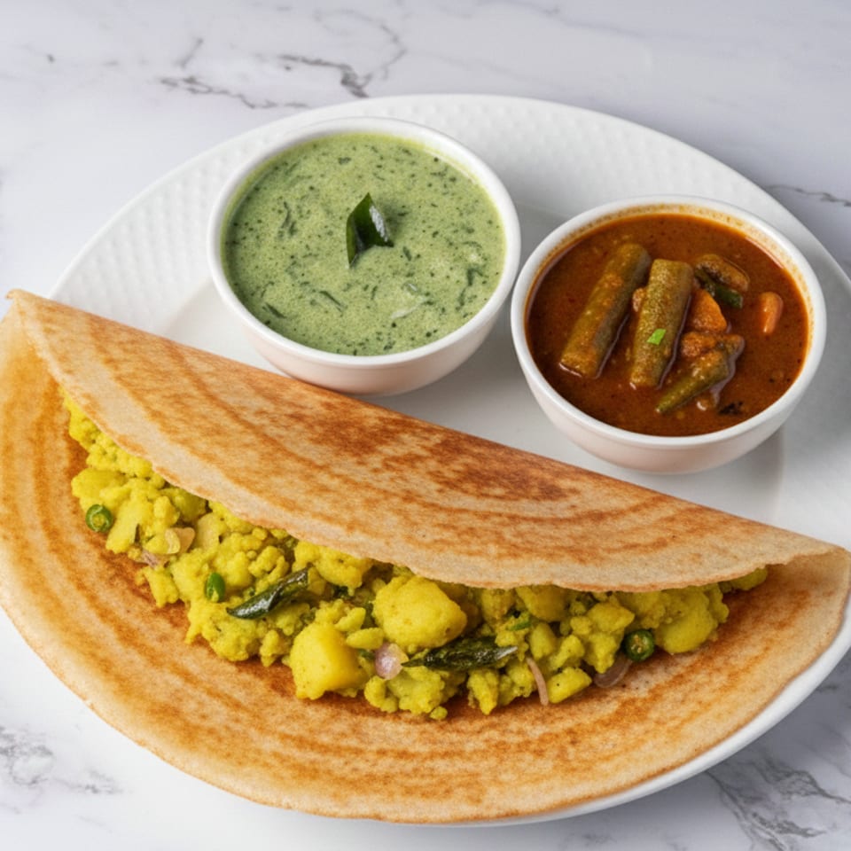 Savor our authentic masala dosa